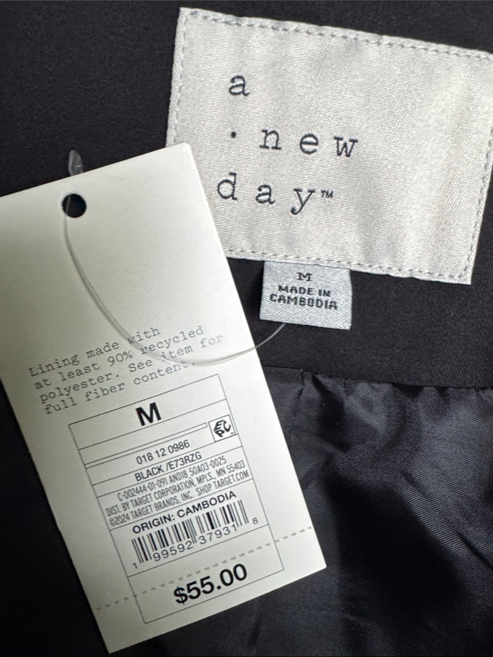 A new day Women's Black Drawstring Waist Parka Jacket medium NWT - Picture 11 of 11